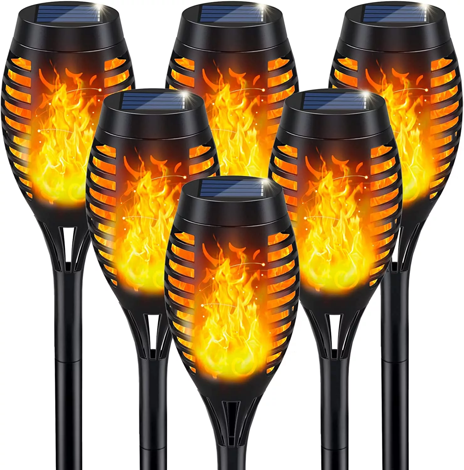 Solar Outdoor Lights, Solar Torch Light with Flickering Flame for Garden Decor, Solar Garden Lights, Waterproof Solar Powered Outdoor Lights, LED Flame Torches for Outside Patio Path Yard Decorations