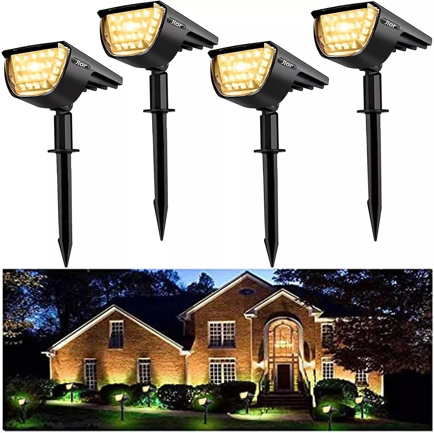 ior Solar Landscape SpotLights Outdoor 32 LED IP65 Waterproof Solar Powered Wall Lights 2-in-1 Adjustable Lights for Garden Yard Driveway Walkway Pool