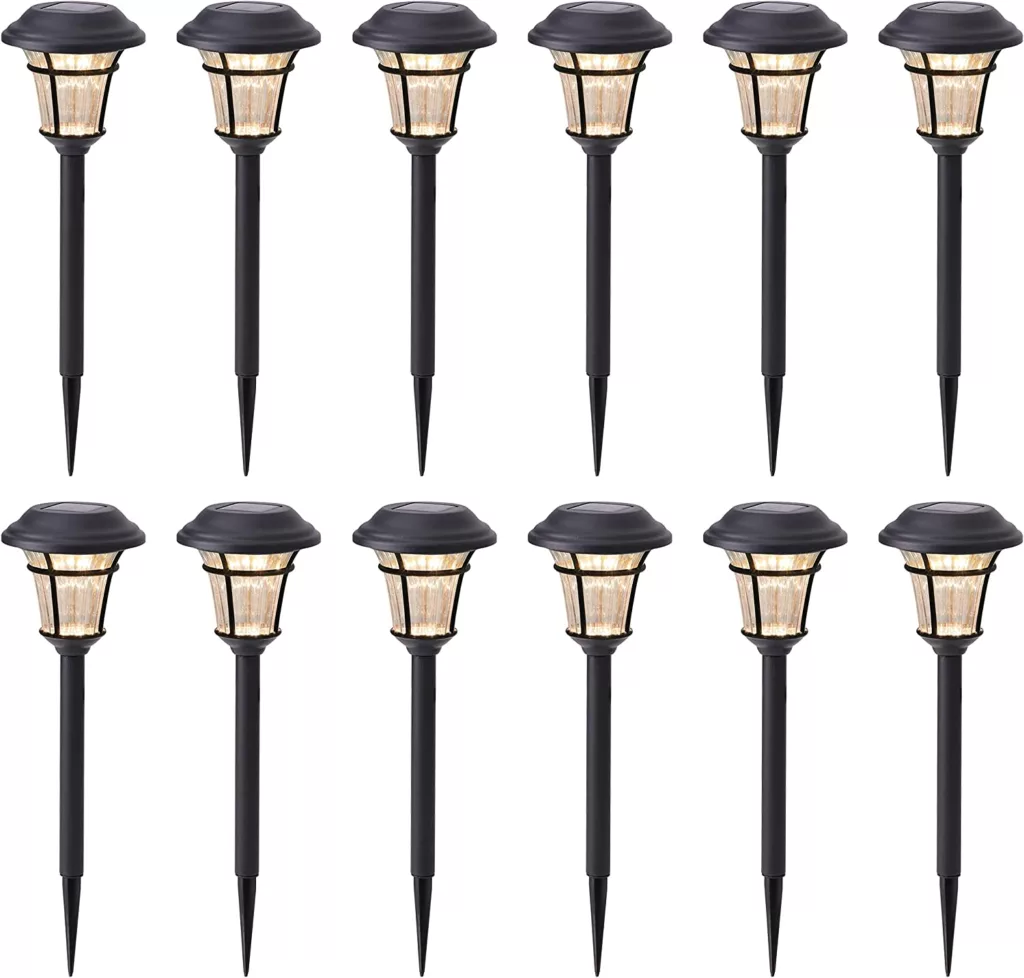 MAGGIFT 12 Pack Solar Pathway Lights Outdoor Solar Garden Lights for Patio, Yard, Driveway