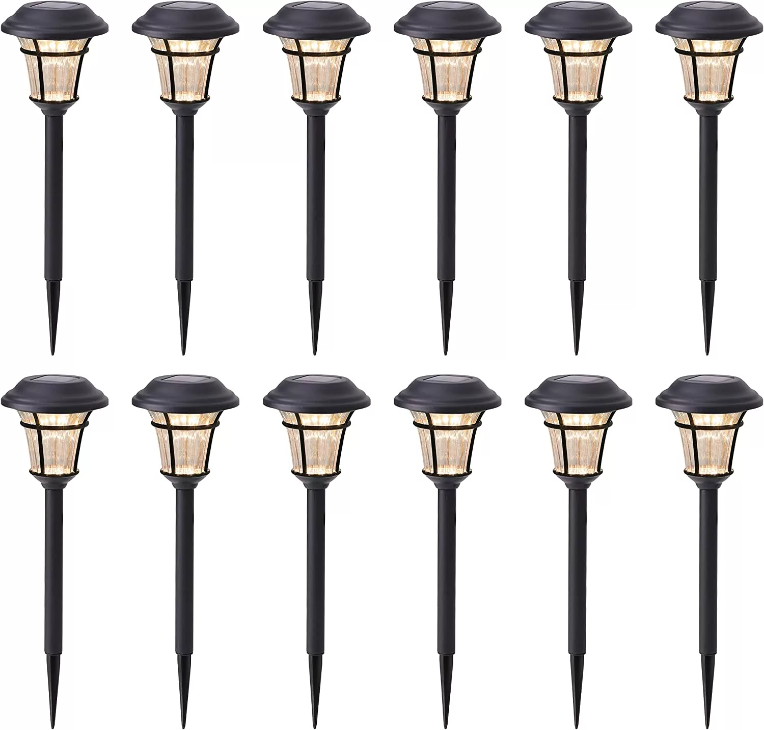 MAGGIFT 12 Pack Solar Pathway Lights Outdoor Solar Garden Lights for Patio, Yard, Driveway